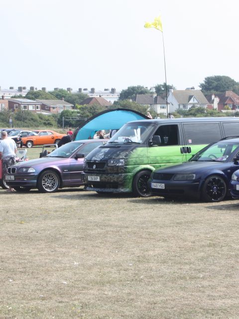 Gosporteers Motor Show Car Rally Stokes Bay Gosport Hants View across site and to houses across the road 26th August 2013 by Thomas Newton