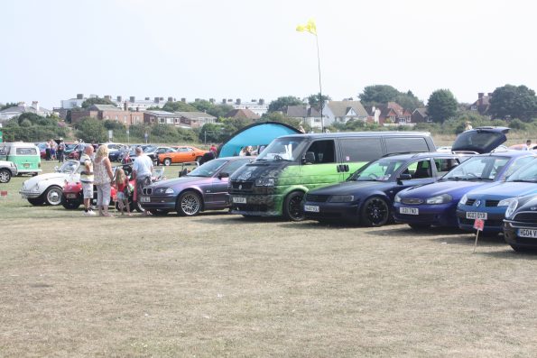 Gosporteers Motor Show Car Rally Stokes Bay Gosport Hants View across site and to houses across the road 26th August 2013 by Thomas Newton