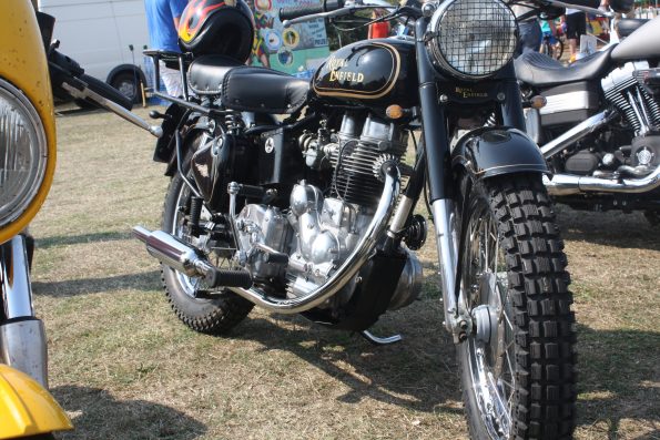 Gosporteers Motor Show Car Rally Stokes Bay Gosport Hants Royal Enfield Motorbike 26th August 2013 by Thomas Newton