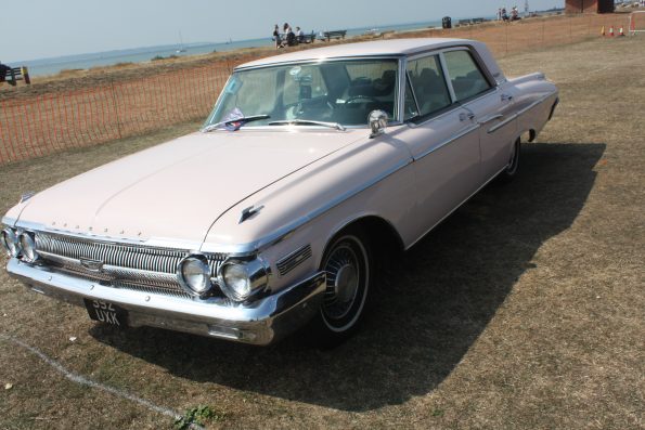 Gosporteers Motor Show Rally Stokes Bay Gosport Hants American Car and view over the bay 26th August 2013 by Thomas Newton