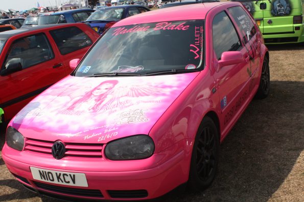 Gosporteers Motor Show Rally Stokes Bay Gosport Hants Pink Art VW 26th August 2013 by Thomas Newton