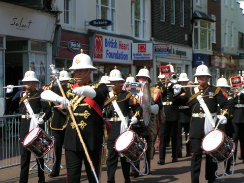 Royal Marine Band March Down High St Gosport Hants middle Falklands 3rd June 2007-By Adrian Newton