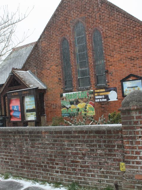 Snow in Gosport Hampshire St Faith Church Tribe Road 1st March 2018 by T Newton