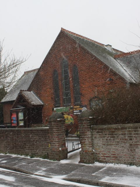 Snow in Gosport Hampshire St Faith Church Tribe Road 1st March 2018 by T Newton